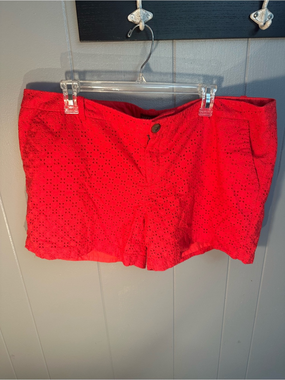 Merona Red Eyelet Lace Jean Shorts